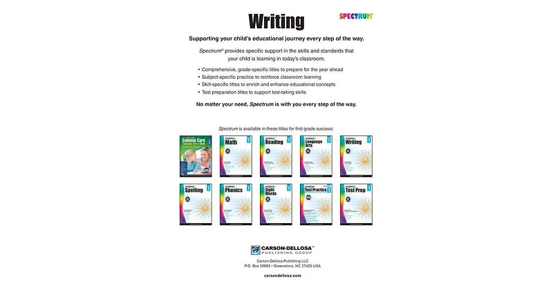 Spectrum Writing, Grade 1 by Spectrum Compiler