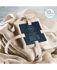 Luxury Soft 10-Piece Towel Set – 600 Gsm 100% Combed Cotton | 2 Bath Towels, Hand Towels & 6 Washcloths