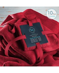 Luxury Soft 10-Piece Towel Set – 600 Gsm 100% Combed Cotton | 2 Bath Towels, Hand Towels & 6 Washcloths