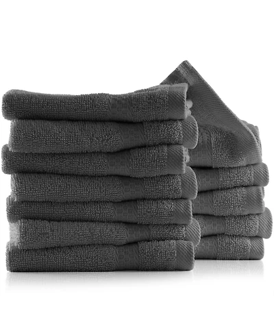Luxury 12-Pack Washcloths – 500 Gsm 100% Combed Cotton, Soft & Highly Absorbent