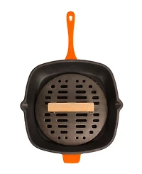 BergHOFF Neo 2pc Cast Iron 11" Grill Pan with Slotted Steak Press