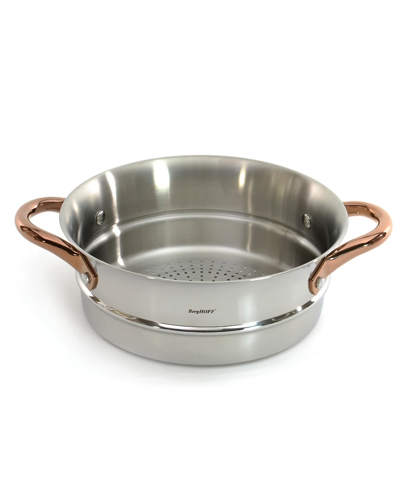 BergHOFF Ouro Gold 3pc 18/10 Ss Steamer Set, Ss Lids, Rose Gold Handles