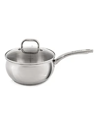 BergHOFF Belly Shape 3pc 18/10 Stainless Steel Fry Pan & Saucepan Cookware Set with Glass Lid