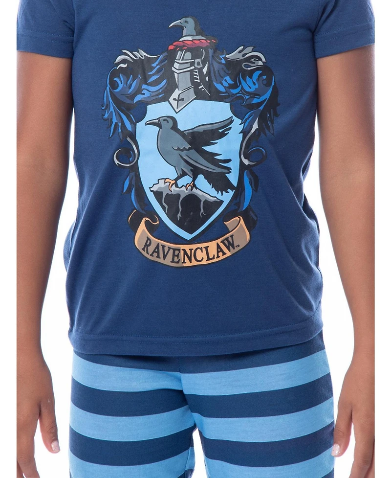 Harry Potter Girls House Crest 2pc Short Sleeve Shirt Pajama Pant Set - All 4 Houses