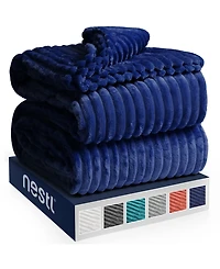 Nestl Cut Plush Lightweight Super Soft Fuzzy Luxury Bed Blanket, Queen