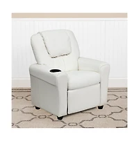 Contemporary Kids Recliner Chair With Cup Holder And Headrest