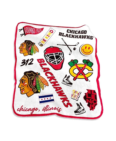 Chicago Blackhawks 50'' x 60'' Native Raschel Plush Throw Blanket