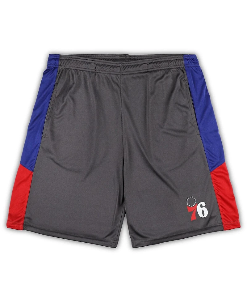 Men's Fanatics Gray Philadelphia 76ers Big and Tall Shorts
