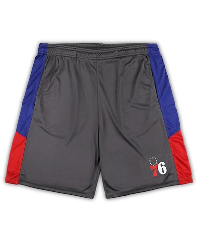 Men's Fanatics Gray Philadelphia 76ers Big and Tall Shorts