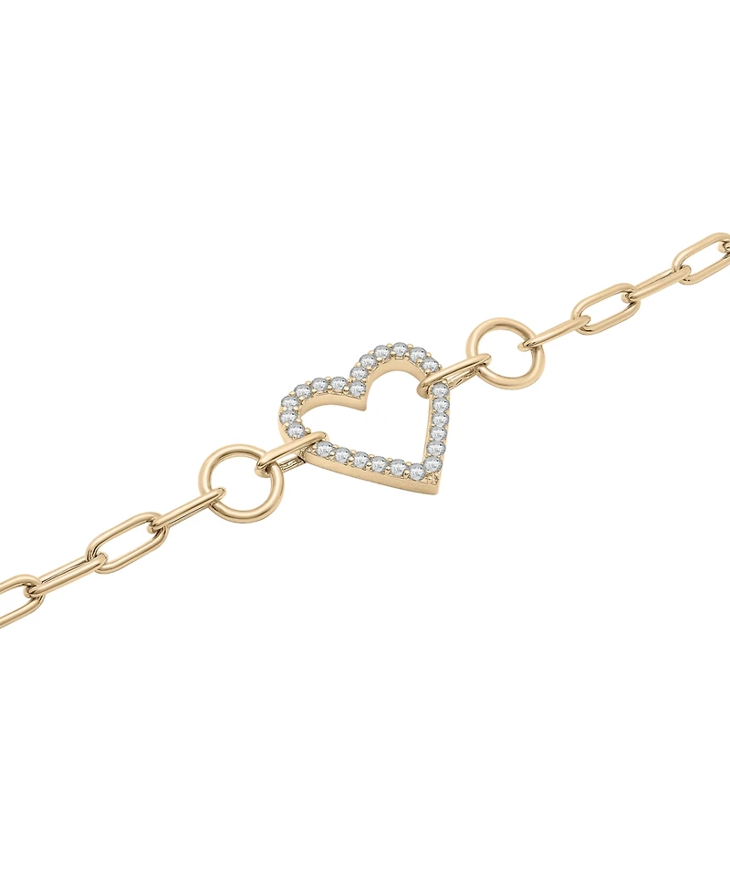 Wrapped in Love Diamond Heart Paperclip Link Bracelet (1/2 ct. t.w.) in 14k Gold, Created for Macy's
