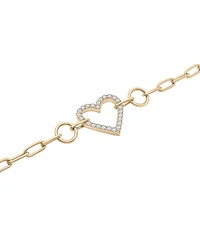 Wrapped in Love Diamond Heart Paperclip Link Bracelet (1/2 ct. t.w.) in 14k Gold, Created for Macy's