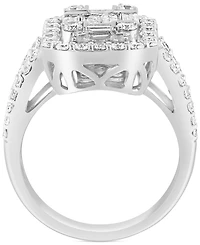 Effy Diamond Emerald Shaped Halo Cluster Engagement Ring (1-7/8 ct. t.w.) in 14k White Gold