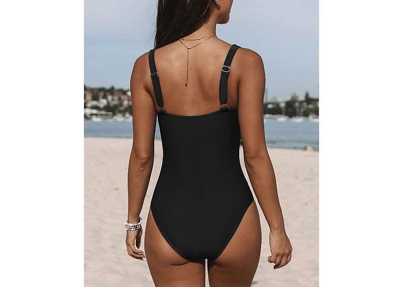 Cupshe Women's Paneling Square Neck One Piece Swimsuit