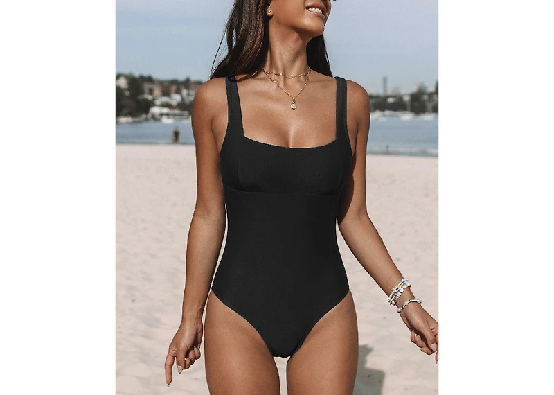 Cupshe Women's Paneling Square Neck One Piece Swimsuit
