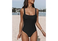 Cupshe Women's Paneling Square Neck One Piece Swimsuit