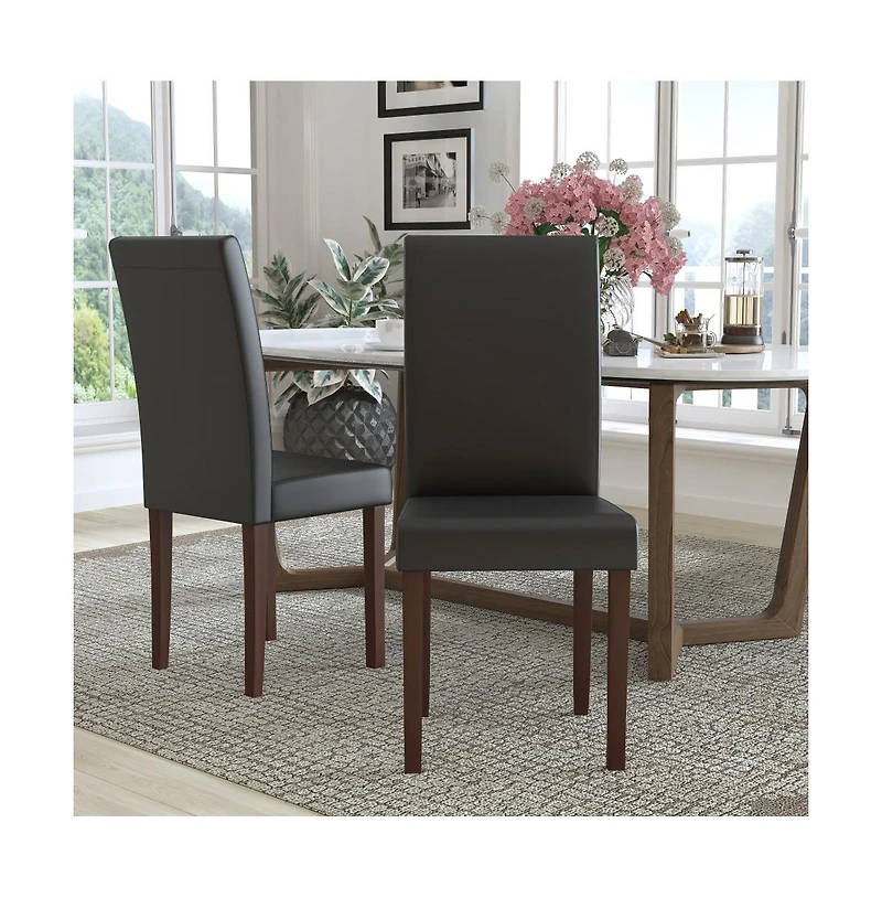 Emma+Oliver Two Mid-Century Parson'S Chairs And Finished Hardwood Frame For Kitchen, Dining Room & More