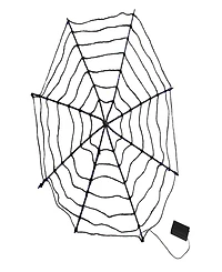 16" Lighted Battery Operated Spider Web Halloween Decoration with Led Lights