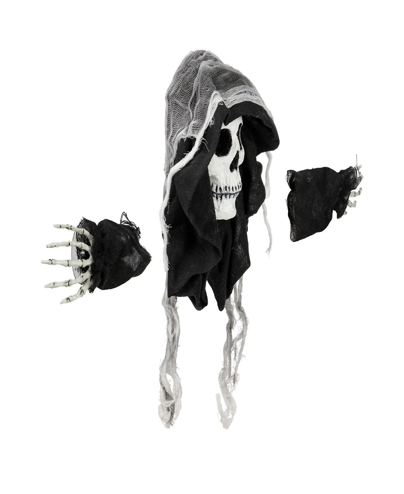 10" Spooky Skeleton 3-d Halloween Window Decoration Set, 3-Piece
