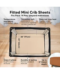 KeaBabies 2-Pack Mini Crib Sheets, Pack and Play Sheets Fitted, N Organic Fitted Sheet Cover