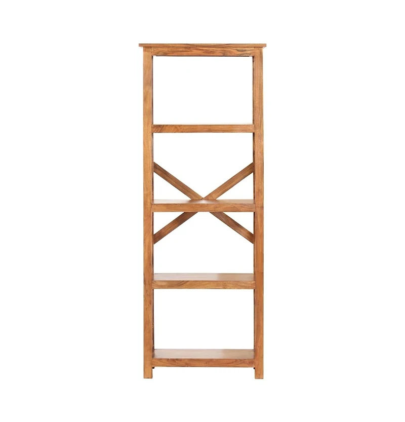 Bookshelf 23.6"x11.8"x63" Solid Acacia Wood Honey Finish