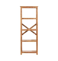 Bookshelf 23.6"x11.8"x63" Solid Acacia Wood Honey Finish