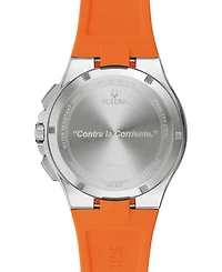Bulova Men's Chronograph Marc Anthony Maquina Orange Silicone Strap Watch 46mm