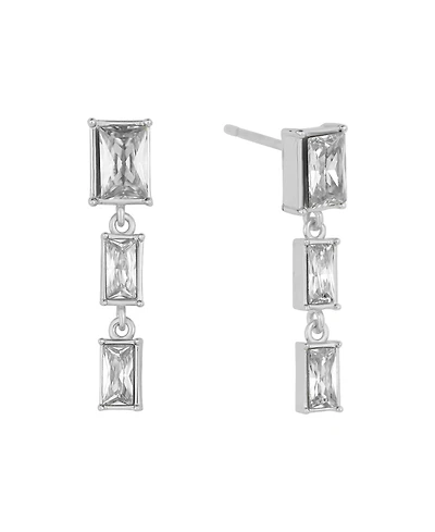 And Now This Clear Crystal Triple Stone Drop Earring