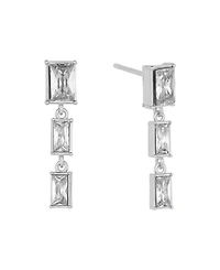 And Now This Clear Crystal Triple Stone Drop Earring