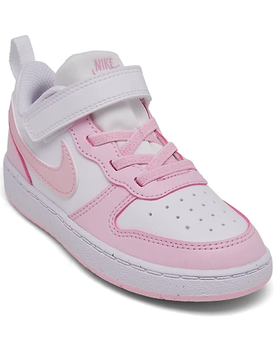 Nike Toddler Girls Court Borough Low Recraft Adjustable Strap Casual Sneakers from Finish Line