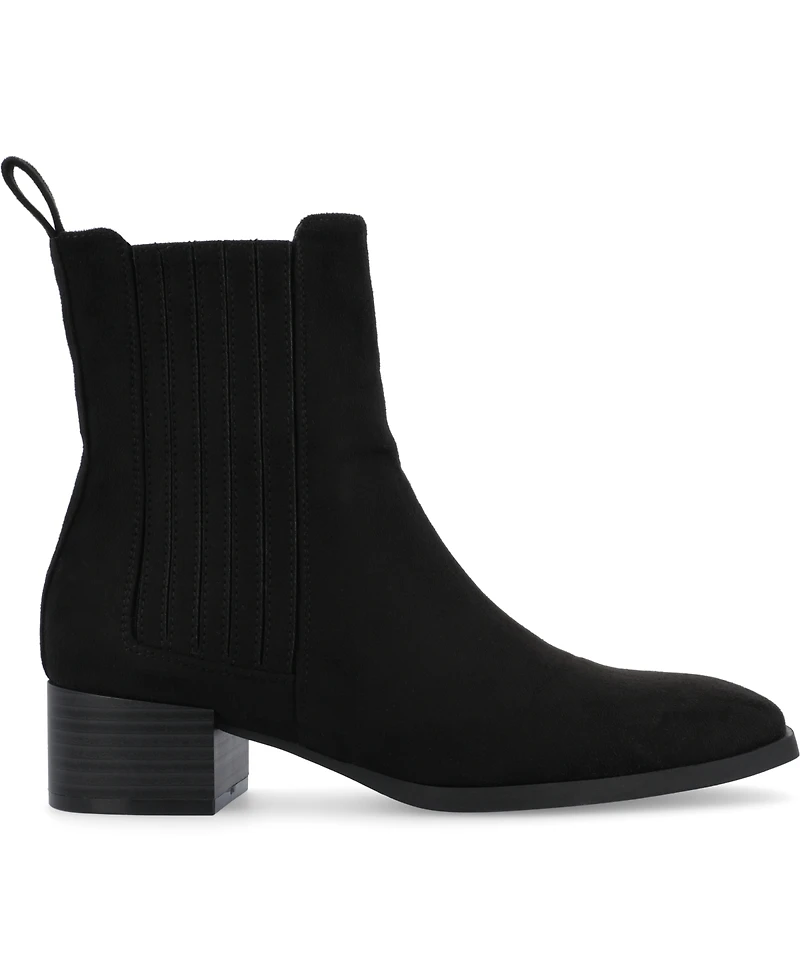 Journee Collection Women's Wrenley Block Heel Chelsea Booties
