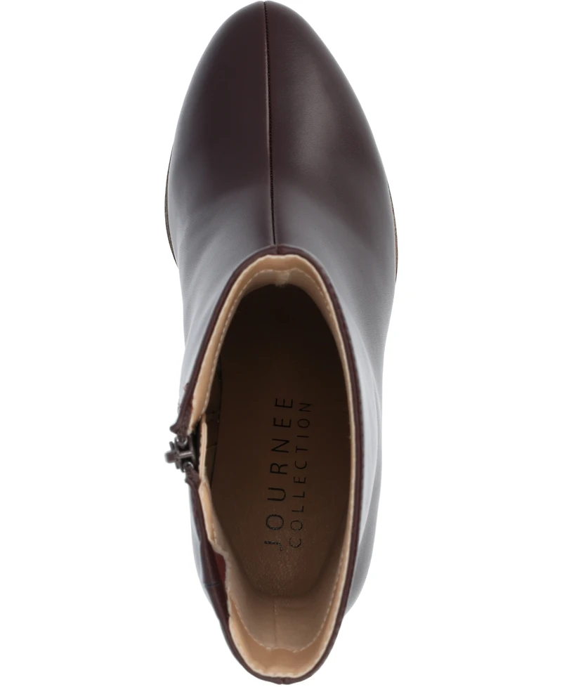 Journee Collection Women's Romer Center Seam Platform Block Heel Booties