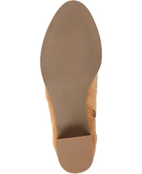 Journee Collection Women's Hayven Block Heel Almond Toe Booties