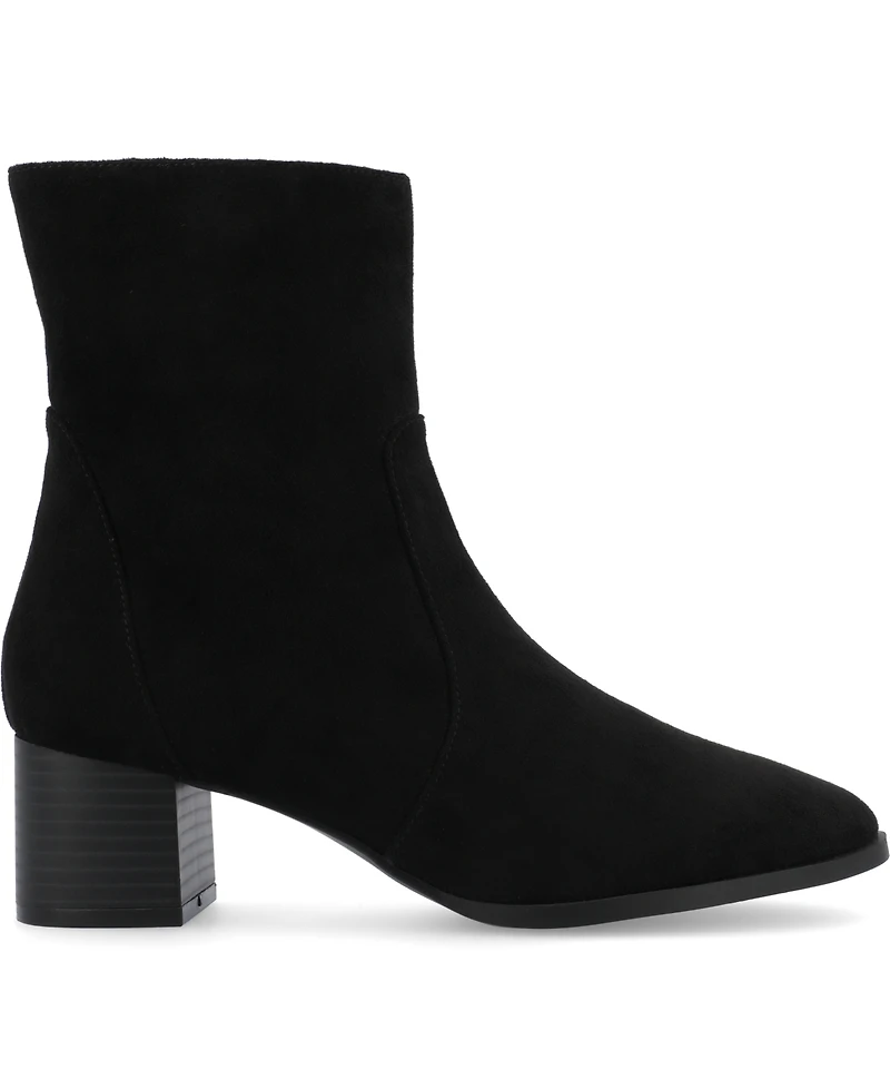 Journee Collection Women's Hayven Block Heel Almond Toe Booties