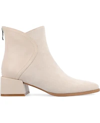 Journee Collection Women's Consuello Two Tone Pointed Toe Block Heel Booties