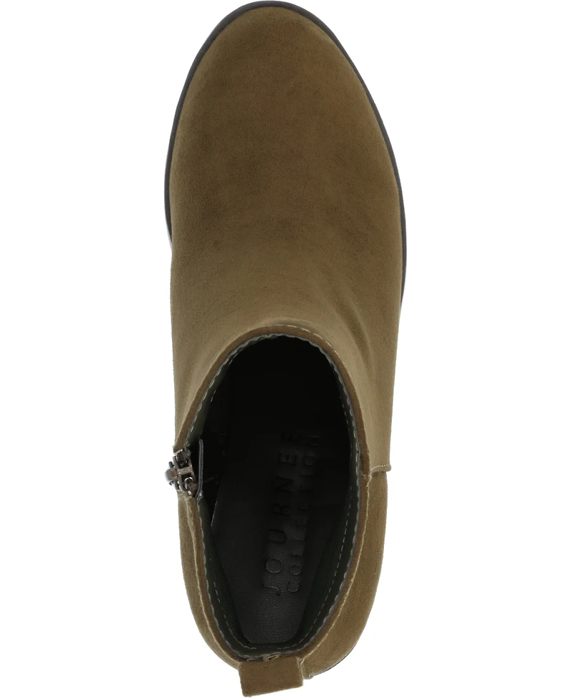 Journee Collection Women's Cassidy Platform Block Heel Lug Sole Booties