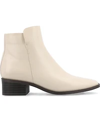 Journee Collection Women's Cappri Block Heel Square Toe Ankle Booties