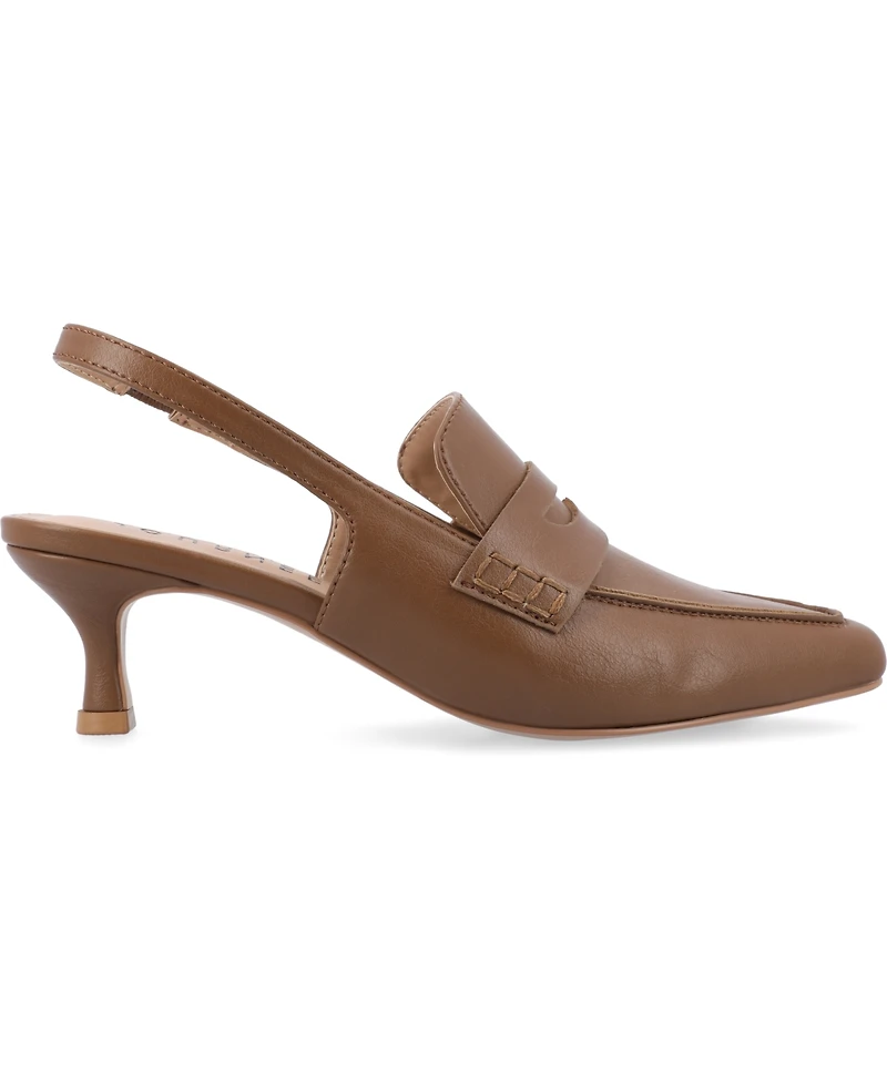 Journee Collection Women's Amory Tailored Kitten Heel Slingback Pumps