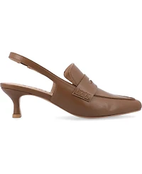 Journee Collection Women's Amory Tailored Kitten Heel Slingback Pumps