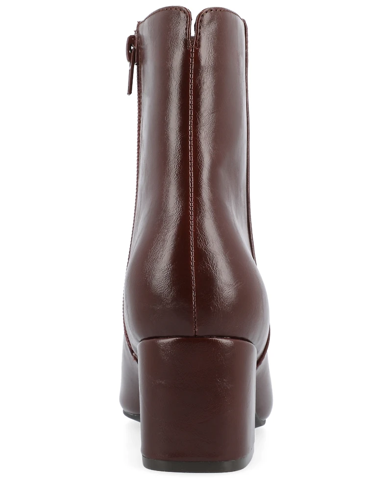 Journee Collection Women's Adria Round Toe Block Heel Booties