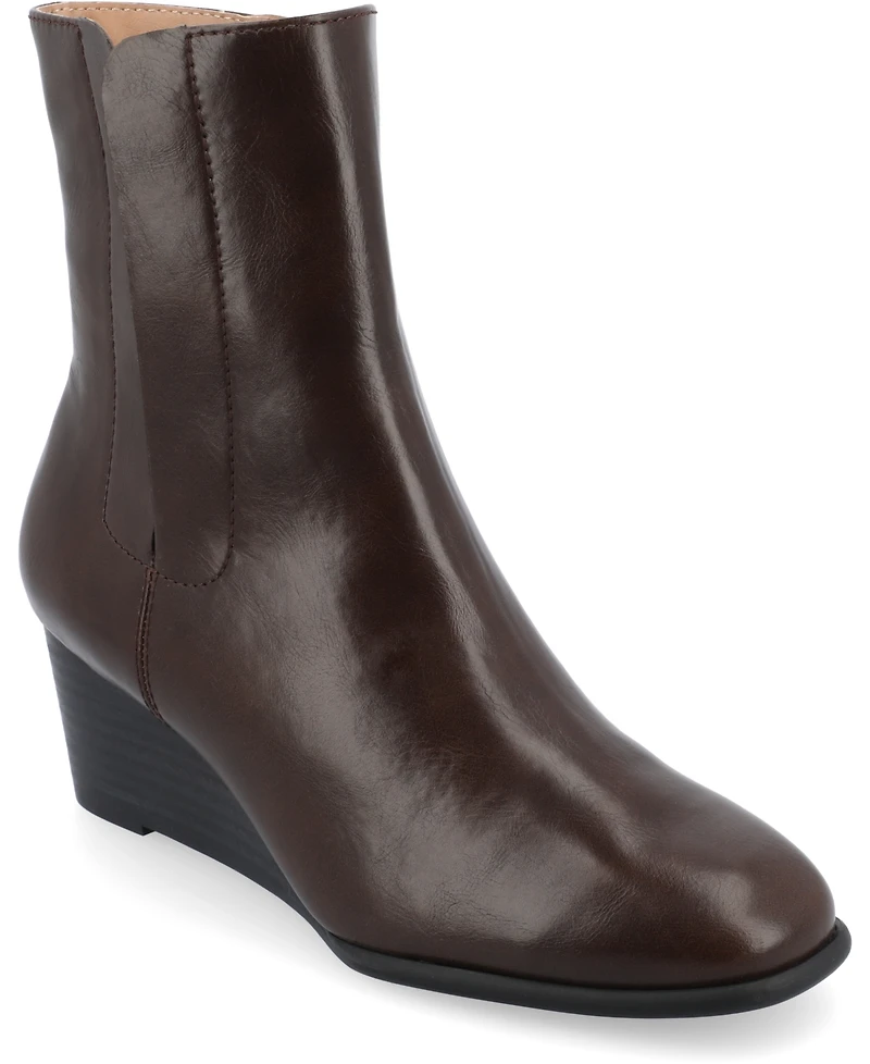 Journee Collection Women's Kylo Stacked Wedge Ankle Booties
