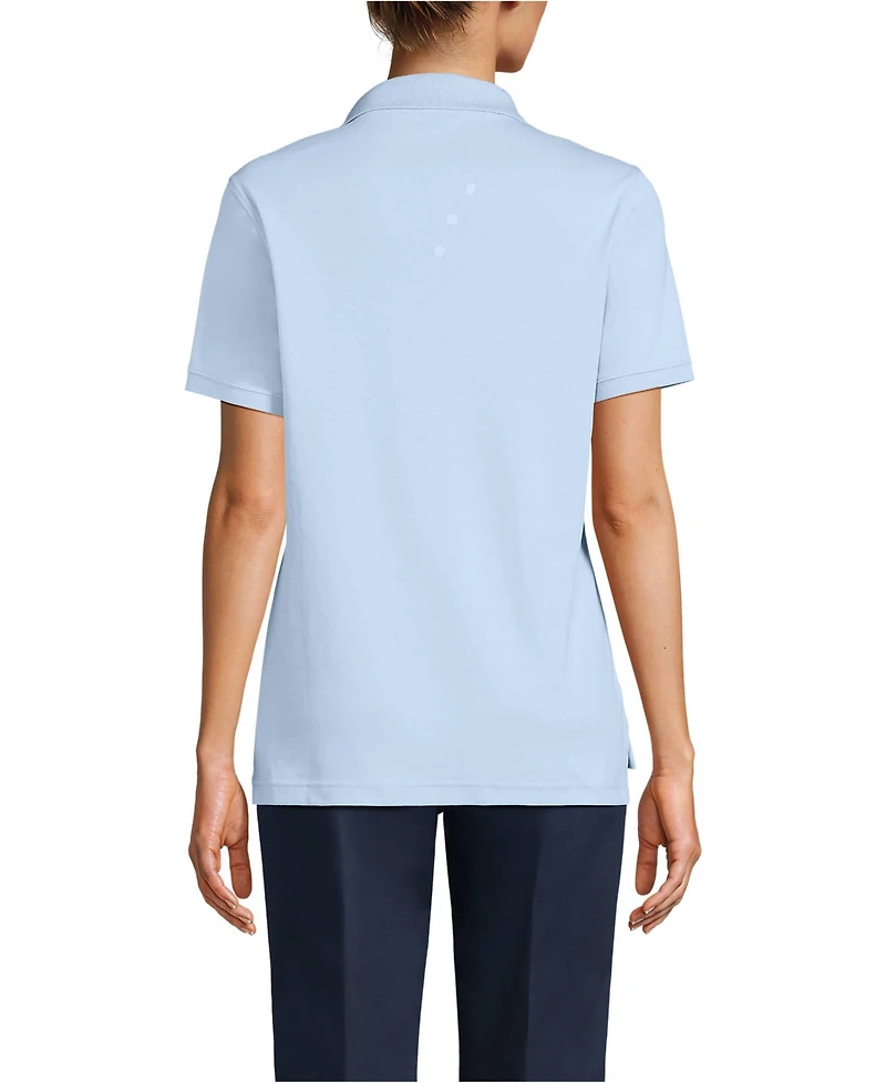 Lands' End Women's School Uniform Short Sleeve Interlock Polo Shirt