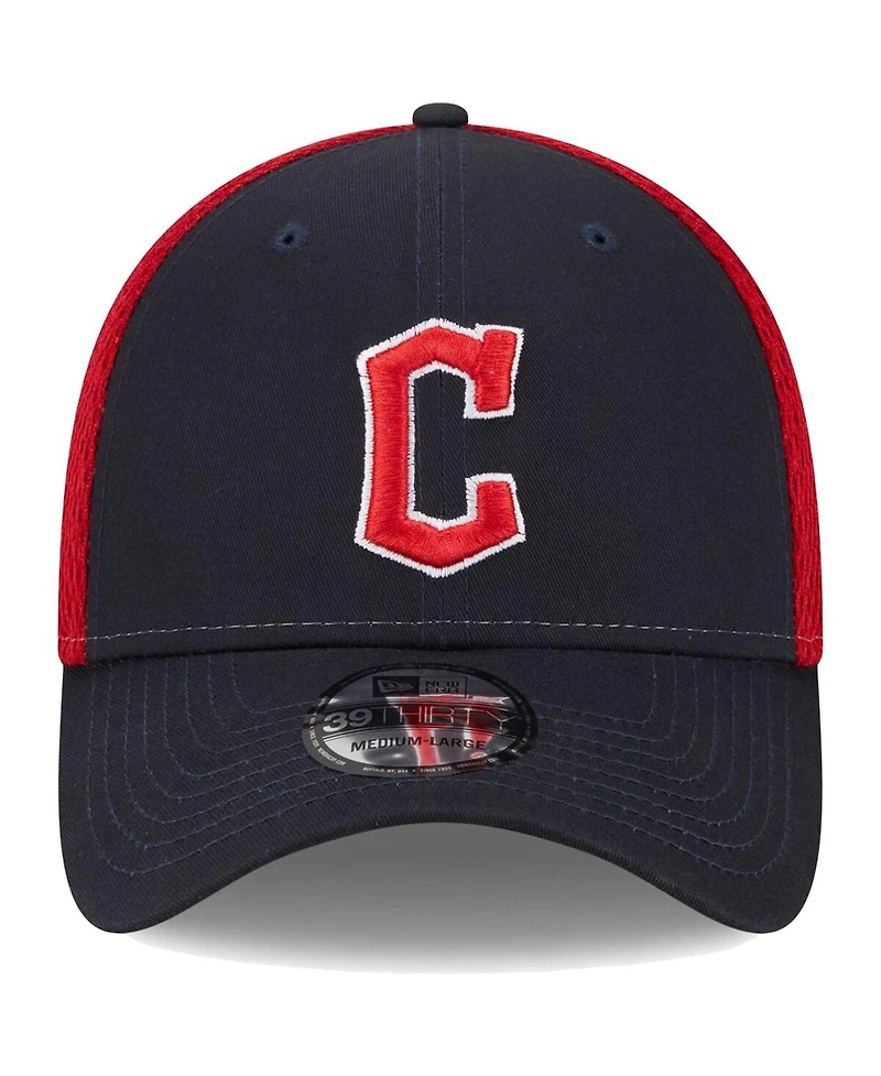 Men's New Era Navy Cleveland Guardians Team Neo 39THIRTY Flex Hat