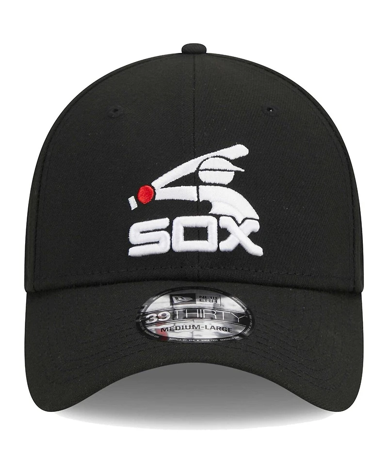 Men's New Era Black Chicago White Sox Logo 39THIRTY Flex Hat