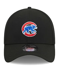 Men's New Era Black Chicago Cubs Logo 39THIRTY Flex Hat