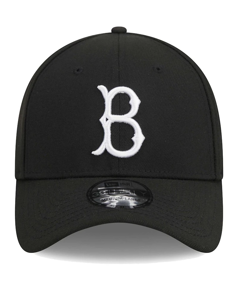 Men's New Era Black Brooklyn Dodgers Logo 39THIRTY Flex Hat