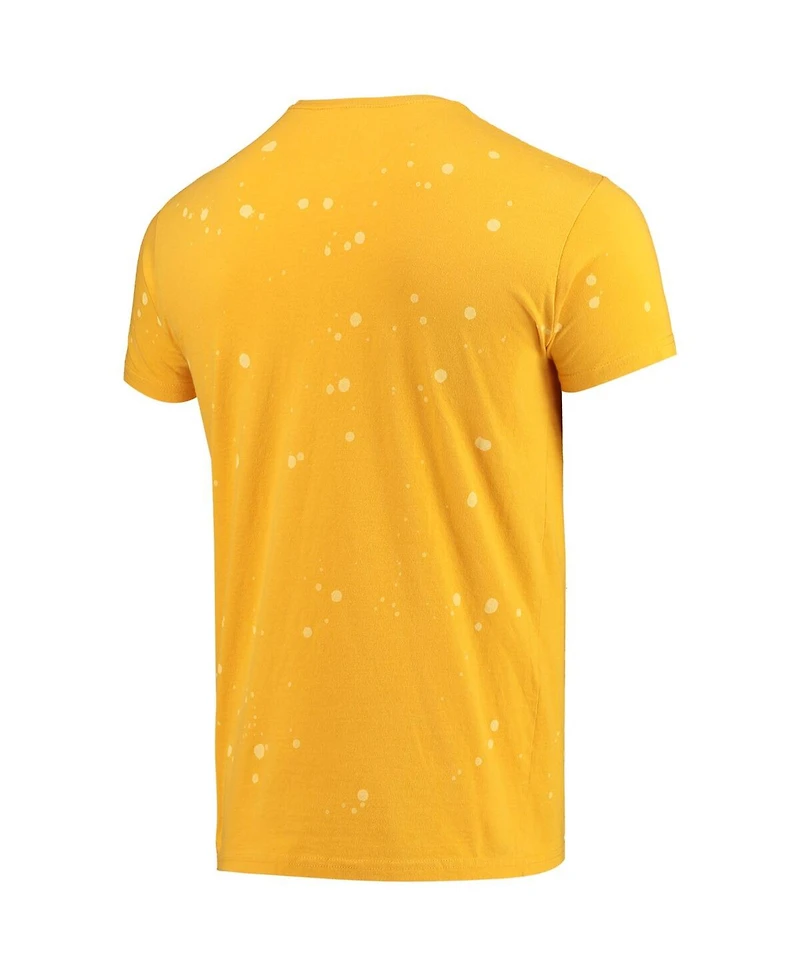 Men's Original Retro Brand Gold Kentucky State Thorobreds Bleach Splatter T-shirt