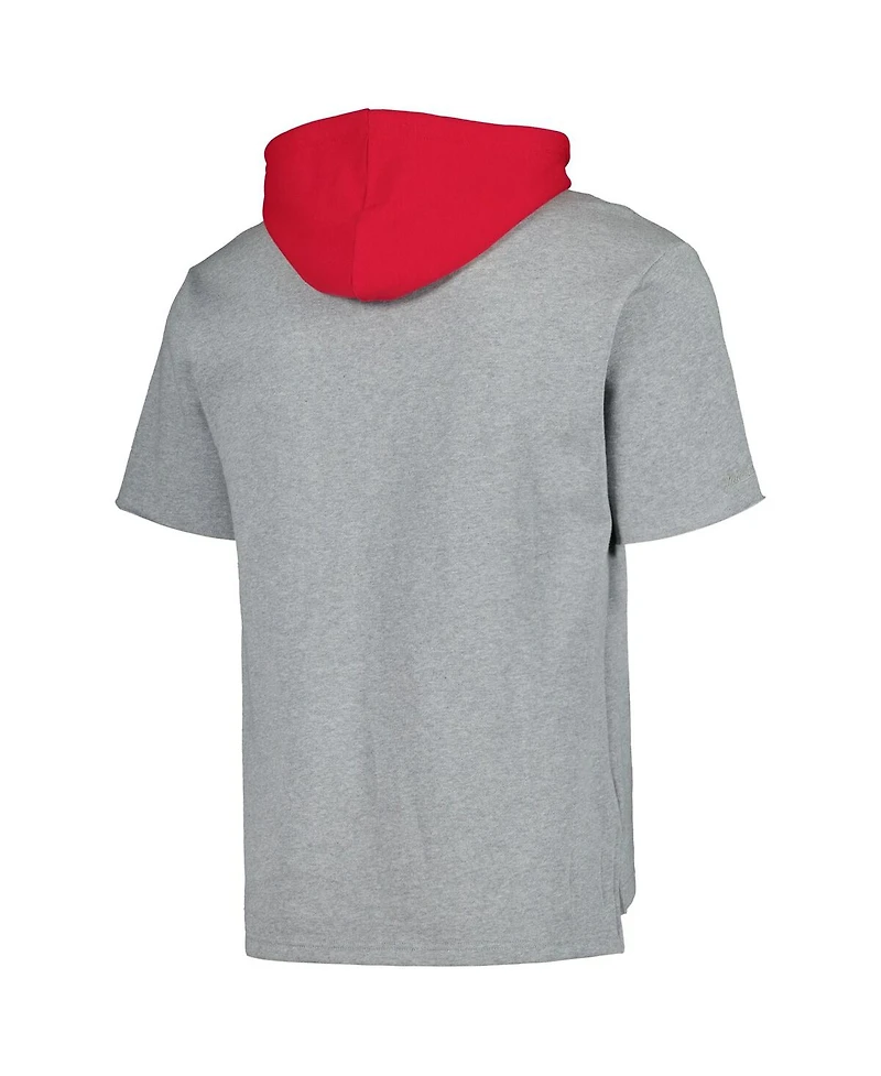 Men's Mitchell & Ness Heather Gray St. Louis Cardinals Postgame Short Sleeve Pullover Hoodie