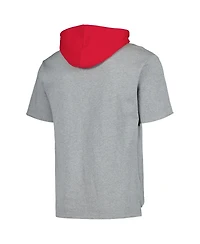 Men's Mitchell & Ness Heather Gray St. Louis Cardinals Postgame Short Sleeve Pullover Hoodie