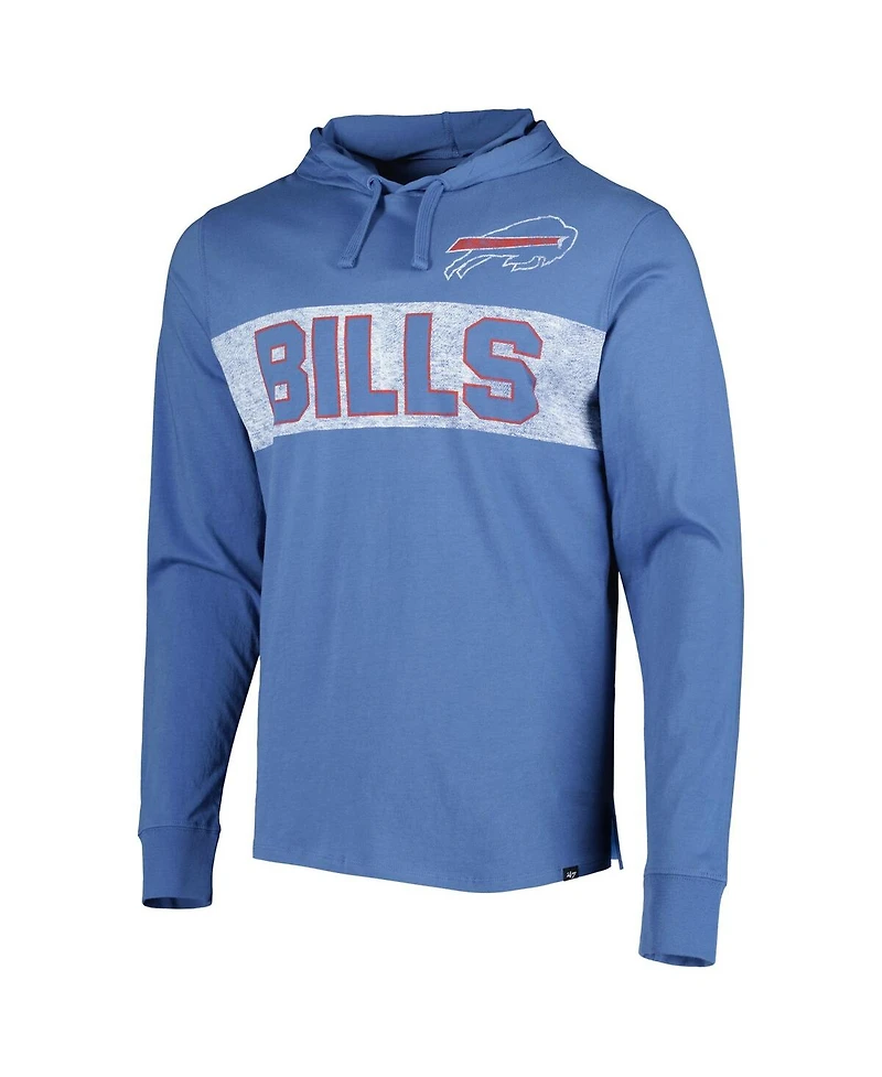Men's '47 Brand Royal Buffalo Bills Field Franklin Hooded Long Sleeve T-shirt