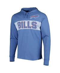 Men's '47 Brand Royal Buffalo Bills Field Franklin Hooded Long Sleeve T-shirt